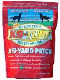 K9 Yard Patch- Super Fast Grass Repair 250SF of lawn!! Dog Urine, Salt, Disease, Heavy Traffic, or Just Plain Neglect.