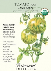 Tomato Green Zebra Certified Organic Heirloom Seeds