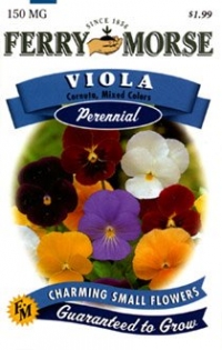 Ferry-Morse 1168 Viola Perennial Flower Seeds, Cornuta Mixed Colors (150 Milligram Packet)