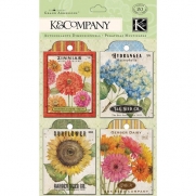 K&Company Tim Coffey Cottage Garden Journal Tags, Seed Packet