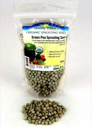 Green Pea Sprouting Seed- Organic- 1 Lb - Dried Green Peas for Sprouting Sprouts, Garden Planting, Cooking, Soup, Food Storage, Hydroponics, Vegetable Gardening