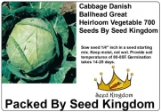 Cabbage Danish Ballhead Great Heirloom Vegetable 700 Seeds By Seed Kingdom