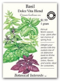 Basil Seeds Dolce Vita Blend Certified Organic