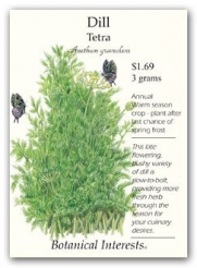 Tetra Dill Herb Seeds - 3 grams - NEW!