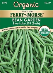 Ferry-Morse 3162 Organic Bean Seeds, Bush Blue Lake 274 (28 Gram Packet)