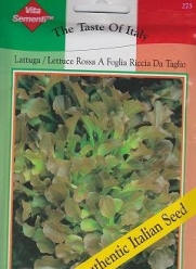 Rossa A Foglia Riccia Da Taglio Lettuce - 7000 Seeds