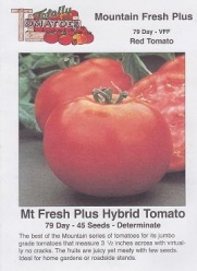 Mountain Fresh Plus Hybrid Tomato - 45 Seeds