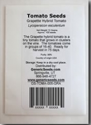 Grapette Hybrid Tomato Seeds - Lycopersicon Esculentum - 0.05 Grams - Approx 30 Gardening Seeds - Vegetable Garden Seed