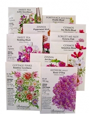 Pretty in Pink 10 Flower Seed Packets By Botanical Interests in Reusable Gift Box