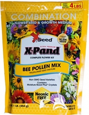 X-Seed Bee Pollen Wildflower Seed Mixture Complete Flower Kit, 1 lb, Yellow